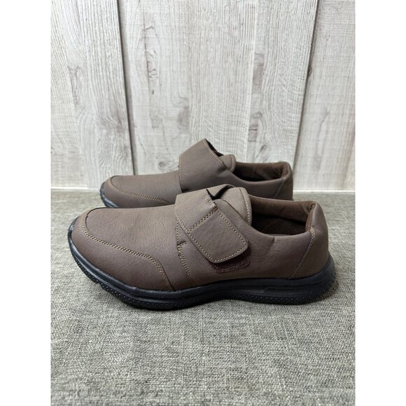 Gold Toe Mens Brown Hook Loop Strap Casual Shoes Size 12D - Picture 4 of 8